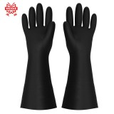 威蝶 45cmA-1黑色勞保乳膠防水耐磨耐酸堿防腐蝕加長防護(hù)手套 45厘米 中厚