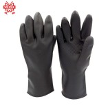 威蝶 31cmA-1黑色勞保乳膠防水防污耐磨耐酸堿化工手套 31厘米中厚(耐酸堿)