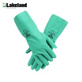 雷克蘭 EN15F 丁腈橡膠防化手套防腐蝕防油有襯里鉆石型表面佩戴舒適33cm
