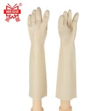 威蝶 55cmA-1白色標(biāo)準(zhǔn)中厚勞保手套乳膠防水耐磨耐酸堿防腐蝕加長 55厘米中厚