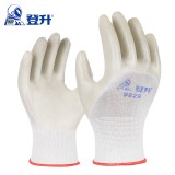 登升 #829勞保手套 聚乙烯浸膠手套 涂掌涂層手套 防滑耐磨透氣防化地工作干活防護(hù)手套